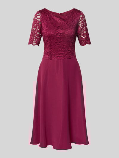 Vera Mont Sukienka koktajlowa o długości do kolan z koronką Bordowy 2