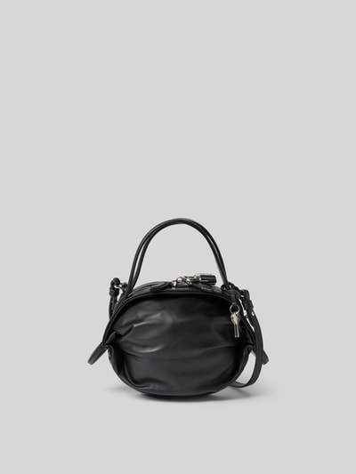 Produktfoto, Crossbody Bag mit Logo-Detail von Kenzo aus schwarzem Material mit Raffungen, schmalem Schulterriemen und Logo-Prägung, glatte Textur