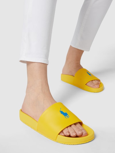 Lauren Ralph Lauren Slides mit Logo-Stickerei Gelb 1