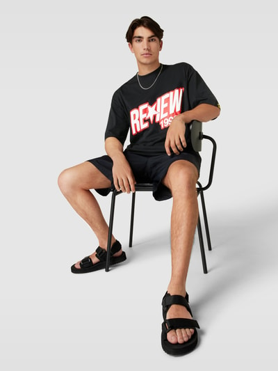 REVIEW Oversized T-shirt mit Logo Print Black 3