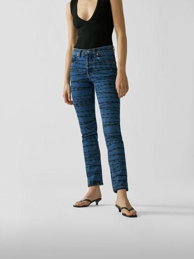 VETEMENTS Mid Rise Jeans im Slim Fit Hellblau 4