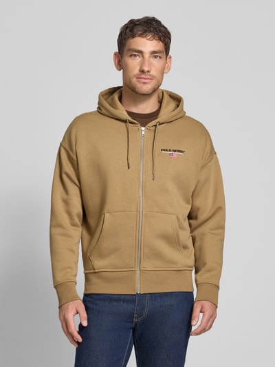 Polo Ralph Lauren Sweatjack met labelstitching Kaki - 4