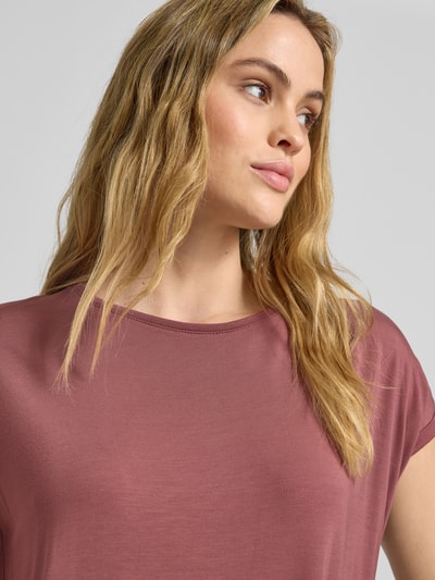 Vero Moda T-shirt o kroju regular fit z mieszanki lyocellu model ‘AVA’ Brudnoróżowy 3