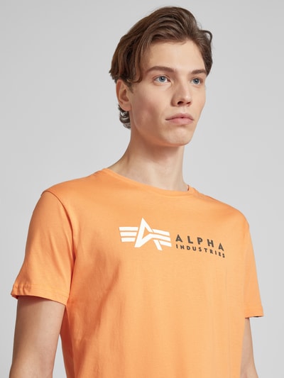 Alpha Industries T-shirt z nadrukiem z logo Pomarańczowy 3