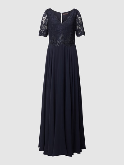 Vera Mont Abendkleid mit Strukturmuster Dunkelblau 1
