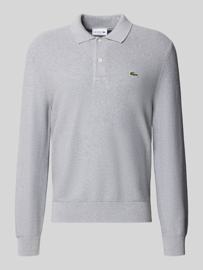 Produktfoto, hellgraues Regular Fit Poloshirt aus reiner Baumwolle von Lacoste mit glatter Struktur und dezentem Logo, Herren Poloshirt von Lacoste
