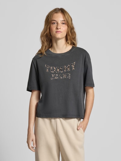 Tommy Jeans Boxy fit T-shirt van puur katoen Antraciet - 4