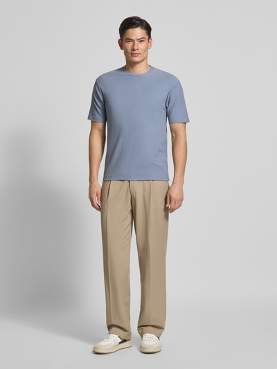 DRYKORN T-Shirt mit geripptem Rundhalsausschnitt Modell 'GILBERD' Blau 1