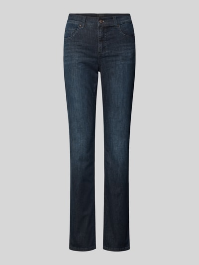 Produktfoto, Straight Fit Jeans im 5-Pocket-Design Modell 'CICI' von Angels in Dunkelblau, gerader Schnitt, Baumwoll-Mix mit Stretch-Anteil
