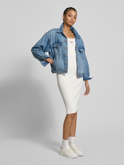 Tommy Jeans Midikleid in Ripp-Optik Offwhite 1