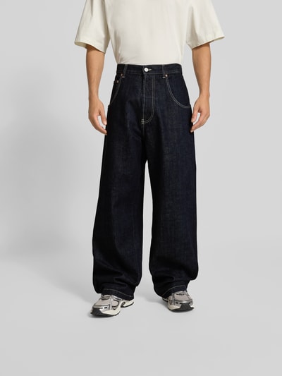 VETEMENTS Wide Fit Jeans mit Logo-Patch Dunkelblau 4