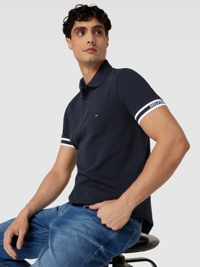 Tommy Hilfiger Koszulka polo o kroju slim fit z wyhaftowanym logo Granatowy 3