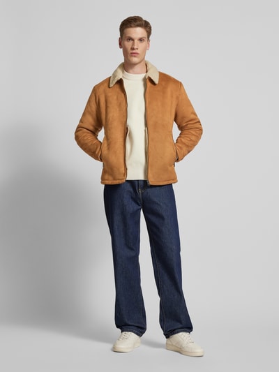 Only & Sons Jacke mit Reißverschlusstaschen Modell 'ROYCE' Cognac 1