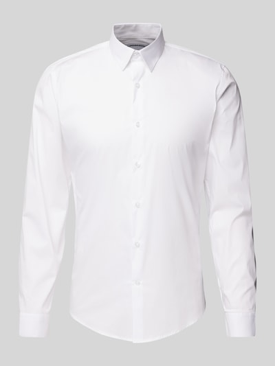 Lindbergh Slim fit vrijetijdsoverhemd met kentkraag Offwhite - 2