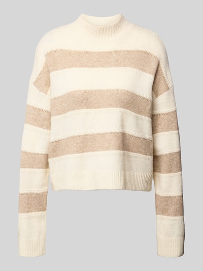 Vero Moda Regular Fit Pullover mit Allover-Muster Modell 'NEZ' Offwhite 2