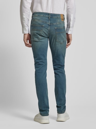 CARS JEANS Slim fit jeans in used-look, model 'BATES' Blauw gemêleerd - 5