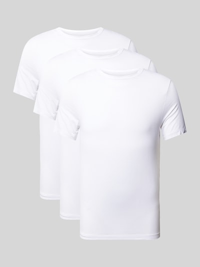 BOSS T-Shirt mit geripptem Stehkragen im 3er-Pack Weiss 1