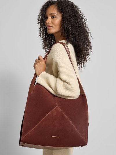 Victoria Beckham Henkeltasche mit Label-Detail Dunkelbraun 1