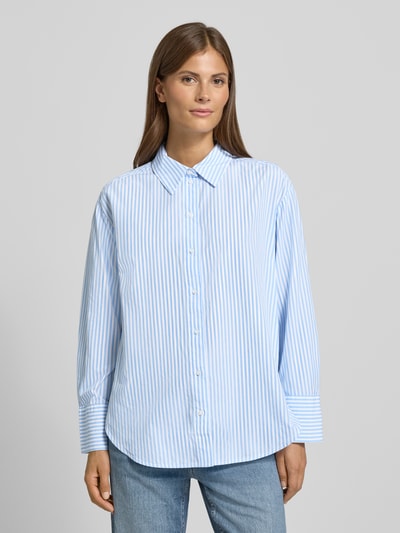 Tom Tailor Regular Fit Hemdbluse aus Lyocell-Baumwoll-Mix Hellblau 4