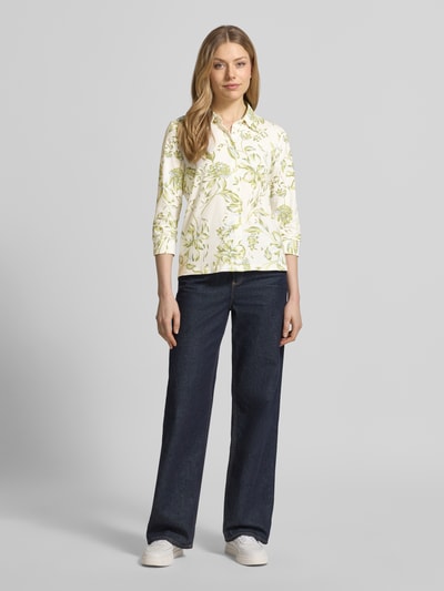 s.Oliver RED LABEL relaxed fit overhemdblouse van katoenmix Wit - 1