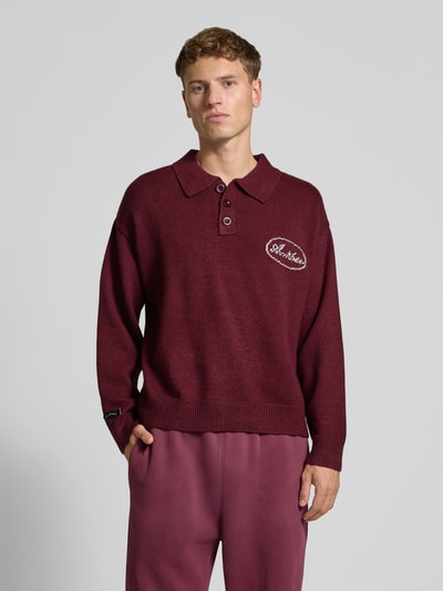ANOTHER COTTON LAB Strickpullover mit Label-Details Bordeaux 4
