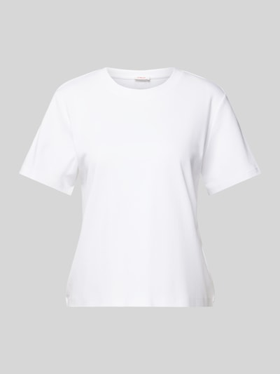 s.Oliver RED LABEL T-Shirt mit Seitenschlitzen Weiss 2