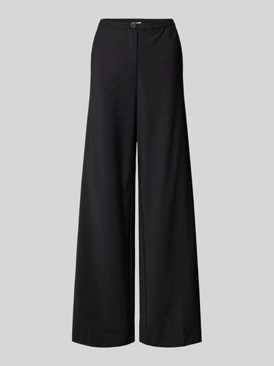 Marc O'Polo Straight fit stoffen broek van wolmix met stretch en elegante persplooi Zwart - 2