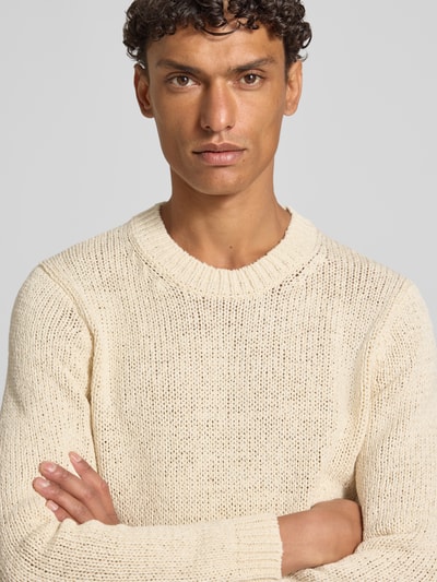 Marc O'Polo Regular Fit Strickpullover aus Baumwoll-Mix Offwhite 3
