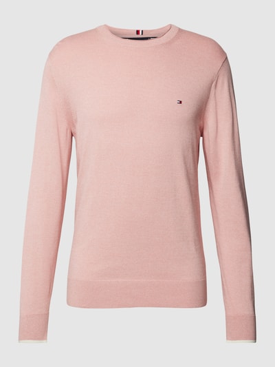 Tommy Hilfiger Gebreide pullover met labelstitching Lichtrood - 2