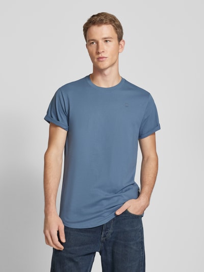 G-Star Raw T-Shirt mit Label-Print Rauchblau 4