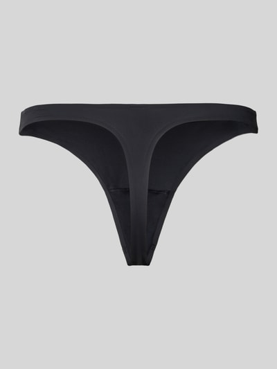 Produktfoto, Slip mit Label-Detail von Marie Jo, Damen Slip im schwarzen Material-Mix mit Stretch-Anteil, körpernaher Schnitt, minimalistisches Design.