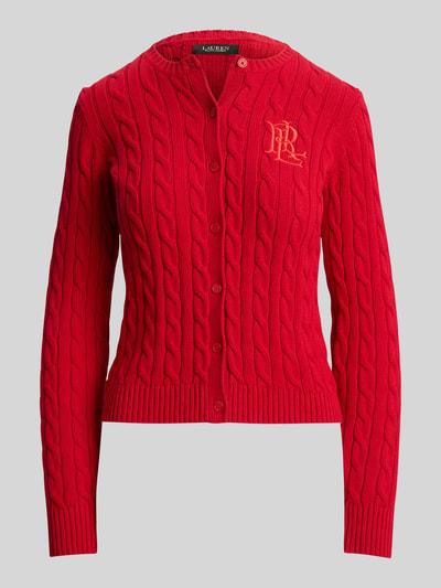 Lauren Ralph Lauren Slim Fit Strickjacke aus reiner Baumwolle Rot 2
