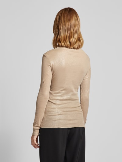 Luisa Cerano Shirt met lange mouwen en col Camel gemêleerd - 5