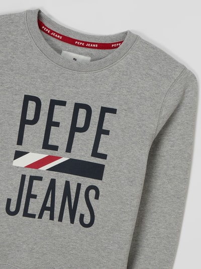 Pepe Jeans Sweatshirt aus Baumwolle Modell 'Otis' Mittelgrau Melange 2