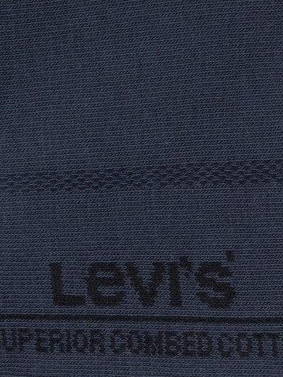 Levi's® Sneakersocken mit Label-Print im 3er-Pack Modell 'MID CUT' Jeansblau 3