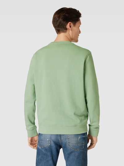 BOSS Orange Sweatshirt met labelpatch, model 'Westart' Lichtgroen - 5