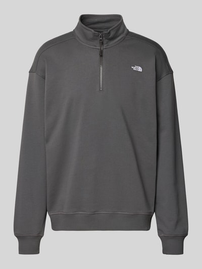 Productfoto, Relaxed Fit Sweatshirt mit Stehkragen und rits van The North Face, katoen, label-stitching, antraciet, structuur glad