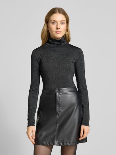 Vero Moda Slim Fit Turtleneck aus Viskose-Mix Modell 'LAVA GLITTER' Black 4