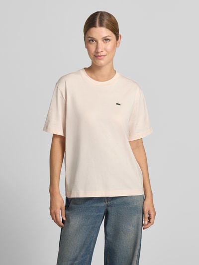 Lacoste Relaxed Fit T-Shirt aus reiner Baumwolle Hellrosa 4