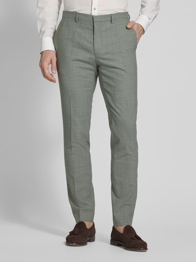 HUGO Slim Fit Anzughose mit Bundfalten Modell 'Hesten' Khaki 4
