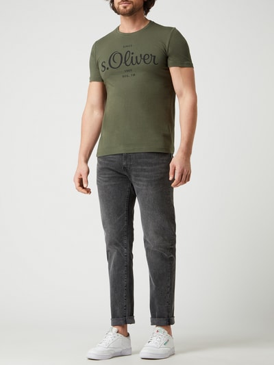 s.Oliver RED LABEL T-shirt z bawełny bio  Khaki 1