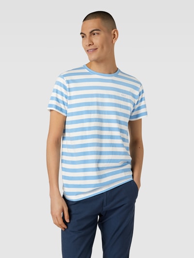 Gant T-Shirt mit Streifenmuster Hellblau 4