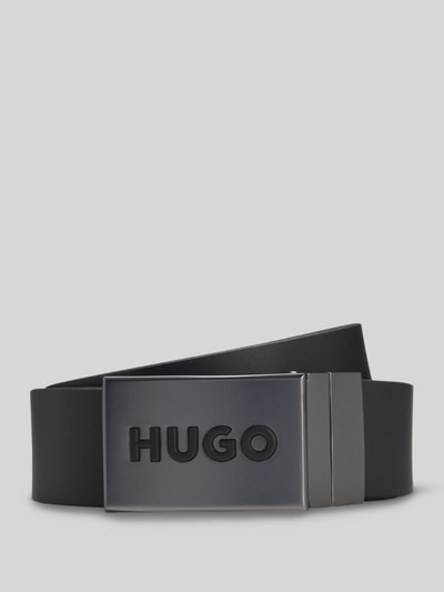 HUGO Pasek dwustronny z naturalnej skóryl model 'GUSSY_PLAQUE_SR35' Czarny 2