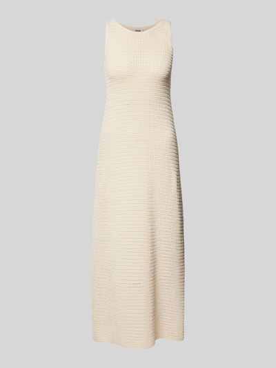 Produktfoto, Strickkleid mit Rundhalsausschnitt Modell 'IKIS' von Drykorn, Reine Baumwolle, Körpernaher-Schnitt, Midikleid, cremefarben, feine Stricktextur.