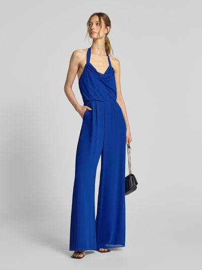 Jake*s Cocktail Jumpsuit met plissévouwen en ronde hals Koningsblauw - 1