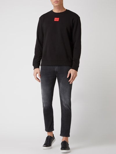 HUGO Sweatshirt van katoen, model 'Diragol' Zwart - 1