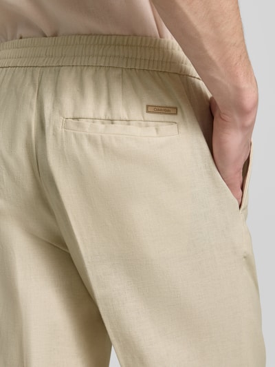 CK Calvin Klein Regular Fit Leinenhose aus Leinen-Baumwoll-Mix Beige 3