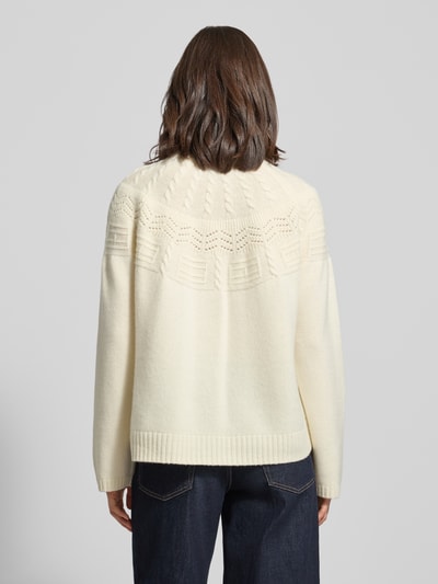 Tommy Hilfiger Relaxed fit coltrui van zuivere wol Ecru - 5