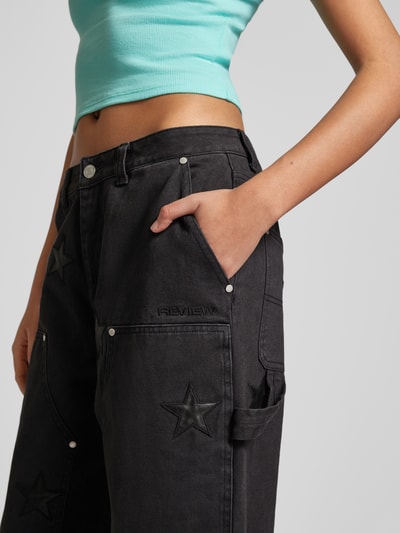 Review Baggy Fit Jeans mit Motiv-Patches Black 3