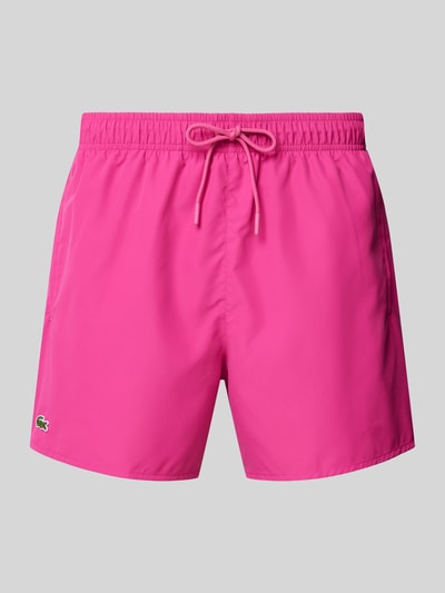 Lacoste Regular Fit Badeshorts mit Logo-Badge Pink 1